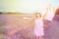 Beautiful girl on the lavender field Royalty Free Stock Photo