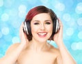 Beautiful girl listening to the music Royalty Free Stock Photo