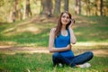 Beautiful girl listens music Royalty Free Stock Photo