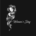 Minimal logo of womens day vector illustration design.