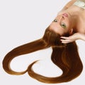 The beautiful girl with long red hair Royalty Free Stock Photo