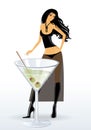 Beautiful girl and martini Royalty Free Stock Photo