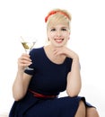 Beautiful girl with martini Royalty Free Stock Photo