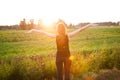 Beautiful girl in the meadow Royalty Free Stock Photo