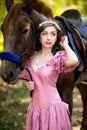 Woman near horse Royalty Free Stock Photo