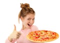 Beautiful girl with pizza