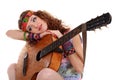Beautiful Girl playing guitar Royalty Free Stock Photo