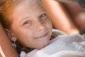 Beautiful girl portrait resting in the shade