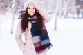 Beautiful girl posing outside on a cold winter day Royalty Free Stock Photo