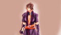A Beautiful girl with purple cloth fashion styed and dark brown hair drawing