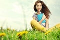 Beautiful girl reads the book Royalty Free Stock Photo