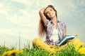 Beautiful girl reads the book Royalty Free Stock Photo