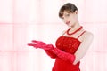 Beautiful girl in red Royalty Free Stock Photo