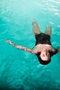 Beautiful girl is relaxing in the Spa pool,swim and relax. Royalty Free Stock Photo