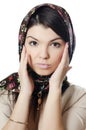 The beautiful girl in a scarf, the Moslem