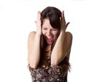 Beautiful girl is screaming Royalty Free Stock Photo