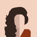 Beautiful girl silhouette with hair. Abstract design concept for beauty salon, Royalty Free Stock Photo
