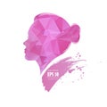 Beautiful girl silhouette with stylish hairstyle, beauty illustration Royalty Free Stock Photo