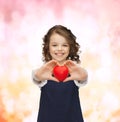 Beautiful girl with small heart