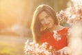 Beautiful Girl with Spring Flowers Royalty Free Stock Photo