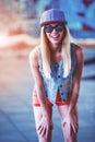 Beautiful girl in street style Royalty Free Stock Photo