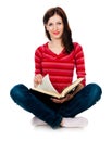 Beautiful girl student reading a book Royalty Free Stock Photo