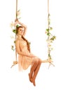 Beautiful girl swinging Royalty Free Stock Photo