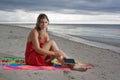 Beautiful girl taking a rest when reading