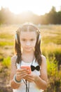 Beautiful girl using mobile telephone Royalty Free Stock Photo