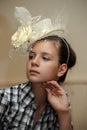 Beautiful girl in a vintage hat Royalty Free Stock Photo