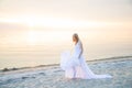 Beautiful girl walking on the beach.