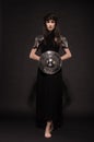 Beautiful Girl warrior in medieval clothes Royalty Free Stock Photo
