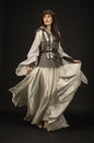 Beautiful Girl warrior in medieval clothes Royalty Free Stock Photo