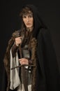 Beautiful Girl warrior in medieval clothes Royalty Free Stock Photo
