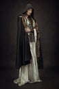 Beautiful Girl warrior in medieval clothes Royalty Free Stock Photo