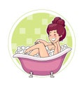 Beautiful girl wash in bath Royalty Free Stock Photo