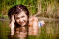 Beautiful girl in water Royalty Free Stock Photo