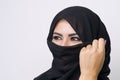 Beautiful girl wearing burqa closeup Royalty Free Stock Photo
