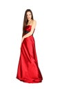 Beautiful girl wearing long red dress Royalty Free Stock Photo