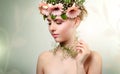 Beautiful girl wearing wreath of flowers Royalty Free Stock Photo