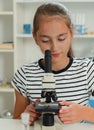 Beautiful girl working on her school project at home. Royalty Free Stock Photo