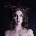 Beautiful girl with a wreath on her head Royalty Free Stock Photo