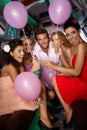 Beautiful girls having party in limo Royalty Free Stock Photo