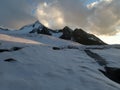 Beautiful glacier hike and clim to Weisskugel mountain Royalty Free Stock Photo