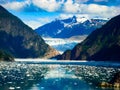 Beautiful glacier mountains ice scenery colorful landscape Alaska Royalty Free Stock Photo