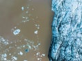 Beautiful glaciers flow through the mountains in Iceland. Royalty Free Stock Photo