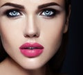 Beautiful glamour model with fresh daily makeup with Royalty Free Stock Photo