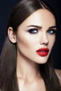 Beautiful glamour model with fresh daily makeup with Royalty Free Stock Photo