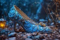 Beautiful glamourous shoe of cinderella princess