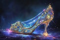 Beautiful glamourous shoe of cinderella princess